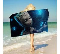 NICHIYOBI Serviette de bain Guardians of The Galaxy Groot - Impression numérique 3D - Douce et moelleuse - Aspect tendance - Doux et résistant à la lumière (12,75 cm x 150 cm)