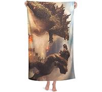 NICHIYOBI Serviette de plage Godzilla vs King Kong - Impression numérique 3D - Aspect tendance - Doux et résistant à la lumière - 6,90 x 180 cm