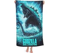 NICHIYOBI Serviettes de plage Godzilla vs King Kong - Impression numérique 3D - Aspect tendance - Doux et résistant à la lumière - 4,80 x 135 cm