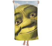 NICHIYOBI Shrek Serviettes de plage avec impression numérique 3D, serviettes de bain, douces et moelleuses, aspect tendance, serviette de voyage, douce et résistante à la lumière (5,150 x 200 cm)