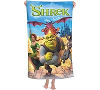 NICHIYOBI Shrek Serviettes de plage en impression numérique 3D, serviettes de bain, douces et moelleuses, aspect tendance, serviette de voyage, doux et résistant à la lumière (1,80 cm x 135 cm)