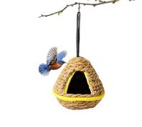 Nichoir à Colibris Hutte Suspendable en Tressée Main | Maisonnette pour Oiseaux Convient aux Conure, Calopsitte, Inséparable, Canari, Ara, Gris du Gabon, Pinson et pour le Jardin