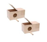 Nichoir à Oiseaux, 2 nichoirs à Ouverture Gauche sans Rembourrage, Cage Oiseaux en Bois pour inséparables, pinsons, perroquets et canaris de Taille Moyenne et Petite
