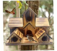 Nichoir à Oiseaux à 5 Trous, Chambre pour 5 familles, Maisons en Bois pour l'extérieur, Hirondelle Bleue, décoration de nichoir Suspendre pour Jardin, décoration extérieure