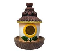 Nichoir à oiseaux à suspendre à l'extérieur, nichoir décoratif portable, compact et polyvalent, idéal pour jardin, cour, terrasse, décoration de cour, 11,5 x 11,4 x 16,9 cm
