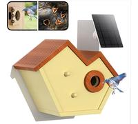 Nichoir à oiseaux avec caméra, fonctionne à l'énergie solaire avec reconnaissance par IA et détection de mouvement, surveillance de nidification et éclosion en temps réel