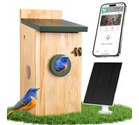 Nichoir à oiseaux avec caméra pour petits oiseaux, nichoir intelligent 5 MP avec caméra, énergie solaire, détection de mouvement et notification, vision nocturne, contrôle par application, nichoir