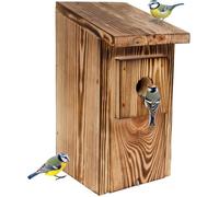 Creative Home Nichoir pour Oiseaux Résistant aux Intempéries | Nichoir Exterieur en Pin Flammé | Protection Contre Les Prédateurs | Convient aux Mésanges, Moineaux Friquets, Mésange Noire