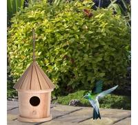 Nichoir à oiseaux d'extérieur en bois | Nichoir à oiseaux en bois peint à la main, maison pour animaux de compagnie pour les méchants d'hirondelle, moineau, colibri, pinson, hutte