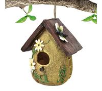 Nichoir à oiseaux d'extérieur en résine à suspendre pour arbre - Petit abri pour oiseaux, pratique à installer, applications multiples, 16 cm, pour hirondelle, jardin, cour extérieure