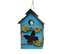Nichoir à oiseaux en bois à suspendre pour une utilisation en extérieur - Cage de protection décorative - Décoration de jardin - Paire multifonctionnelle
