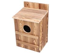 Nichoir à oiseaux en bois avec ouverture circulaire facile à assembler avec vis de montage | Grand nichoir rectangulaire pour crécerelles et chouettes couineurs pour habitat d'oiseaux en plein air