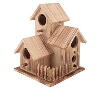Nichoir à oiseaux en bois avec toit, maison de campagne en bois de paulownia fabriquée à la main avec entrée de 3,7 cm