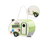 Royal Gardineer Nichoir à oiseaux Design caravane Bois et métal Ouverture Ø 30 mm Nettoyage facile