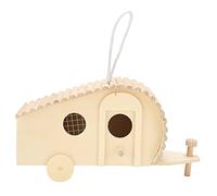 Nichoir à Oiseaux en Bois en Forme de Chariot, nichoir décoratif Bricolage pour Jardin, mangeoire à Oiseaux en rondins naturels avec Un Design Unique, nichoir Suspendu fabriqué à