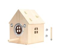 Nichoir à oiseaux en bois naturel - Décoration extérieure - Pour perroquets - Pour balcons ou jardins - Hirondelles