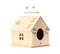 Nichoir à oiseaux en bois naturel - Décoration extérieure - Pour perroquets - Pour balcons ou jardins - Hirondelles