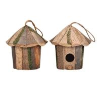 Nichoir à Oiseaux en Bois - Nichoir extérieur pour Oiseaux, nichoir de Jardin décoratif | Nichoir à Oiseaux Rustique en Bois, Durable, Parfait pour Les Petits Oiseaux et la décoration de Jardin, abri