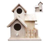 Nichoir à oiseaux en bois non peint, nichoir en bois non fini, fait à la main, nichoir à oiseaux en bois à peindre pour écureuil, colibri, merle bleu, perroquet et moineau
