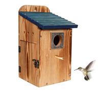 Nichoir à oiseaux en bois robuste pour l'extérieur avec fenêtre de visualisation et barrière Abri pour oiseaux de jardin