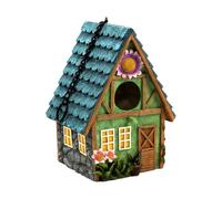 Nichoir à oiseaux en résine résistant aux intempéries 21 x 15 cm | Construction en résine durable et résistante aux intempéries, boucle de suspension intégrée pour une installation facile