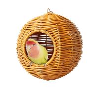 Nichoir À Oiseaux En Rotin Pour Cage - Réplique De Maison Pour Perroquets, Pinsons Et Perruches, Maison De Couchage Et Rongeur Tissée Pour Petits Animaux, Logement D'élevage Et Nid D'oiseau, Logement