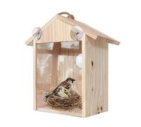 Nichoir à Oiseaux Extérieur à Suspendre - Cabane en Bois Avec Fenêtre Transparente pour Observation - Pour Oiseaux Sauvages, Rouge-Gorge, Mésange - Balcon et Jardin