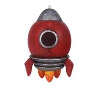 Nichoir à oiseaux imperméable peint à la main avec boucle - Nichoir à oiseaux en résine Décoration de jardin pour merle bleu hirondelle