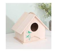 Nichoir à oiseaux Nid d'oiseau Cage en peau de tigre Petite maison pour perroquet Nid suspendu en bois Hiver Extérieur Boîte chaude Perchoirs pour oiseaux (couleur : laiton) (B)