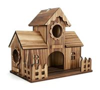 Nichoir à Oiseaux pour Jardin - Habitat de Nidification sûr pour mésanges Bleues, boîte en Bois Naturel Rustique, Hauteur 20 cm, Largeur 16 cm, Bois de pin Massif Non traité