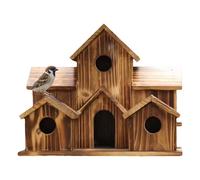 Nichoir à oiseaux pour l'extérieur - Grand chalet en bois rustique multi-trous, nichoir pour les familles d'oiseaux, pour jardin, cour, balcon, pelouse, porche