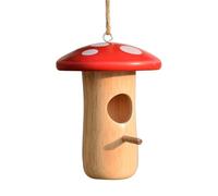 Nichoir à oiseaux suspendu | Cabane en bois | Décoration en forme de champignon | Maisons de colibri pour nidification | Boîte à mésanges | Abri pour animaux de compagnie pour extérieur, jardin