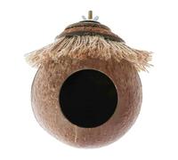 Nichoir à perruches - Abri en coco naturel, cachette suspendue pour perroquets | Décoration d'habitat de nidification confortable, lieu de repos pour inséparables, perruches, canaris, accessoires pour
