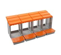 Nichoir à poules 4 compartiments - Pour montage mural - En plastique - Pour différentes élevages de poulets - Orange