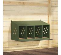 Nichoir à Poules 4 Compartiments Vert Olive métal, pondoir extérieur avec Toit en Pente et perchoir, boîte à œufs en tôle galvanisée et laminée à Froid, Trous de Ventilation