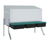 Nichoir à poules - vidaXL - 3 compartiments - Acier galvanisé - 83,5x50x68 cm - Argent - Ventilation optimale