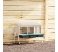 Nichoir à poules3 compartiments avec pieds en acier galvanisé