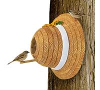 Nichoir aux oiseaux Forme Chapeau de Paille | Nid pour troglodyte de porche Pour Mésange Bleue, Troglodyte, Jardin, Terrasse, Cour, Balcon, Arbre, Ornithologues,