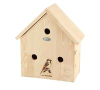 Nichoir avec Silhouette Moineau - Bois - 34,9 x 16,8 x H 36,8 cm