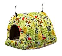 Nichoir chaud à suspendre pour oiseaux - Tente d'hiver en peluche - Lit cachette pour petits perroquets - Facile à fixer pour cage - Pour perroquet - Pour petit animal - Cochon d'Inde - Hamster