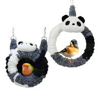 Nichoir chauffant - Jouet en forme de panda - Balançoire de mouvement - Pour Ara Conure, perruches, oiseaux - Abris pour animaux domestiques - Quotidien