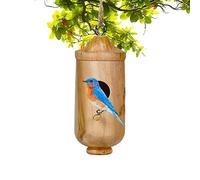 Nichoir colibri à suspendre - Nid en bois pour colibri extérieur, balançoire en bois, nid en bois naturel pour hirondelle bourdonnante, roi clôture, moineau, jardin de fenêtre