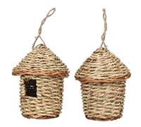 Nichoir colibri - Maison en paille suspendue Maison de paille très respirante, design naturel fait à la main | Nichoir d'extérieur d'observation, adapté pour le placement dans les jardins, les arbres