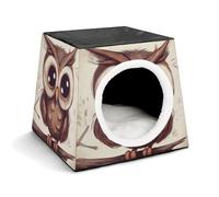 Nichoir confortable en forme de hibou pour animaux de compagnie - Capsule d'espace chaude et douce - Maison pour animaux domestiques - Pour chats d'intérieur - Petits chiens et moyens animaux