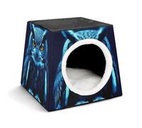 Nichoir confortable pour animaux de compagnie - Chouette bleue - Capsule d'espace chaude et douce - Maison pour animaux domestiques - Pour chats d'intérieur - Petits chiens et moyens animaux