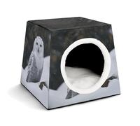 Nichoir confortable pour animaux de compagnie en forme de hibou des neiges pour animaux de compagnie, chaud et doux, abri pour animaux de compagnie pour chats d'intérieur, chiens de petite taille et