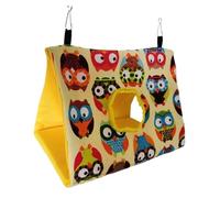 Nichoir confortable pour perroquet d'automne et d'hiver - Hamac en peluche épaisse à suspendre pour oiseaux (chouette, taille S)