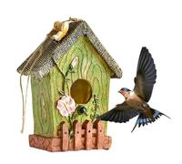 Nichoir de Jardin pour L'extérieur, Maison pour Colibris, Nichoir Suspendu en Résine, Nichoirs Suspendus pour Colibri, Oiseau Bleu, Hirondelle, Troglodyte, Oiseau Rouge-Gorge (B)