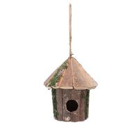 Nichoir décoratif Suspendu en Bois avec Protection Contre Les prédateurs | Attirez les petits oiseaux dans votre cour avec ce charmant nichoir en bois doté de mousse artificielle et d'une corde suspen