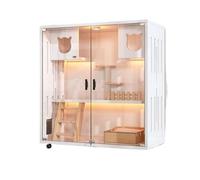 Nichoir d'intérieur en bois massif double couche pour chat pour une vie confortable